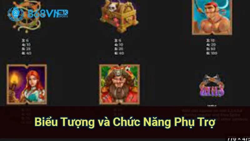 Nổ Hũ Pirate Kingdom Megaways - Cuộc Phiêu Lưu Đầy Kịch Tính 4 bieu-tuong-va-chuc-nang-phu-tro